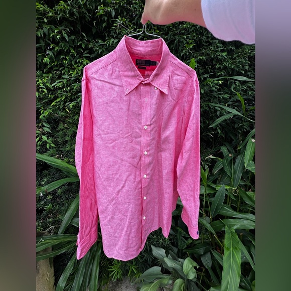 Ralph Lauren Custom Fit Linen Chambray Shirt - Picture 13 of 16